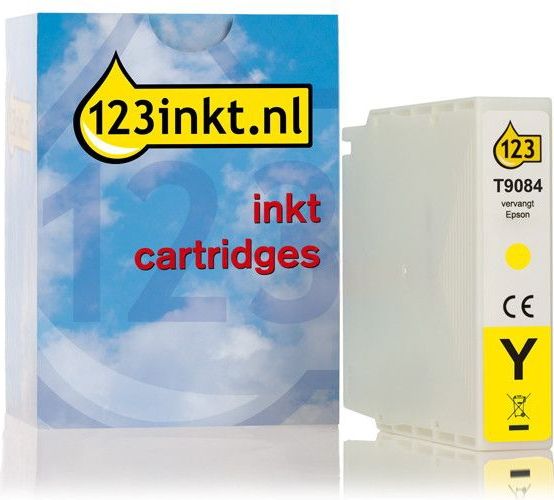 123inkt - Epson T9084 Cartridge - Geel - Hoge Capaciteit - Inhoud 70 ml