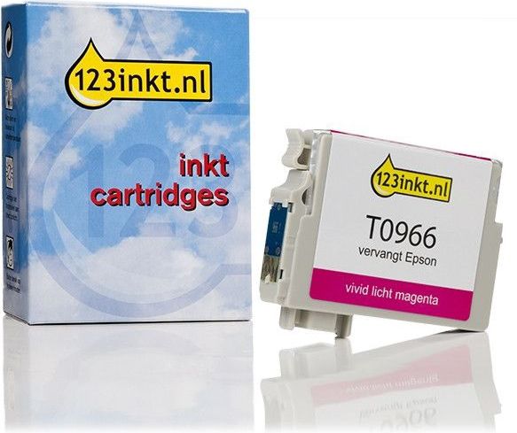 123inkt - T0966 - Inktcartridge - Vividlicht Magenta - Inhoud 13 ml