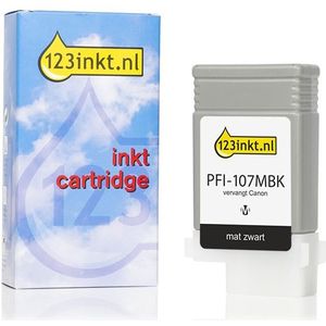 Canon PFI-107MBK inktcartridge mat zwart (123inkt huismerk)