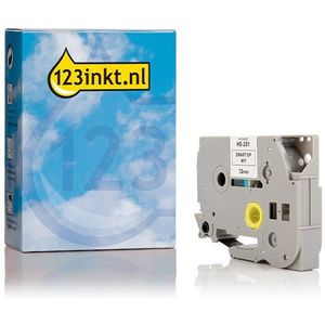 123inkt huismerk vervangt Brother HSe-231 krimpkous tape zwart op wit 12 mm