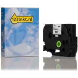 Brother - TZe-FA4 - Textieltape - Blauw op Wit - 18 mm - 3 Meter