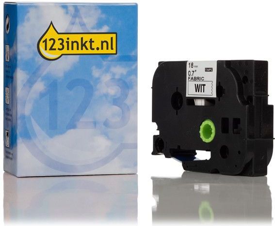 Brother - TZe-FA4 - Textieltape - Blauw op Wit - 18 mm - 3 Meter