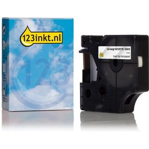 Dymo - S0720770 Tape - Zwart op Transparant - Geschikt voor Beletteringssystemen