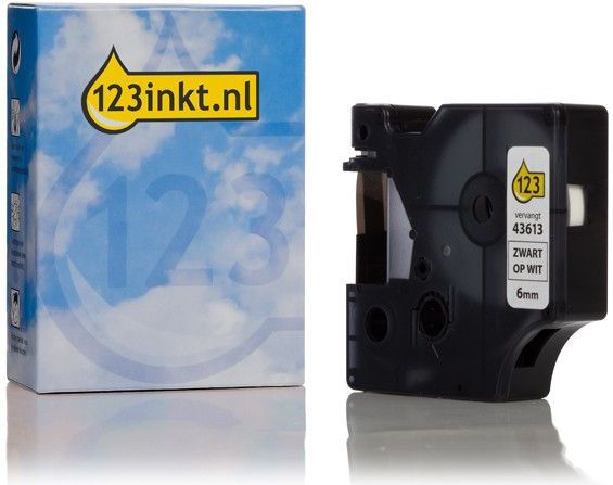 123inkt - Dymo S0720780 - Tape - Zwart op Wit - Compatibel met Beletteringsystemen