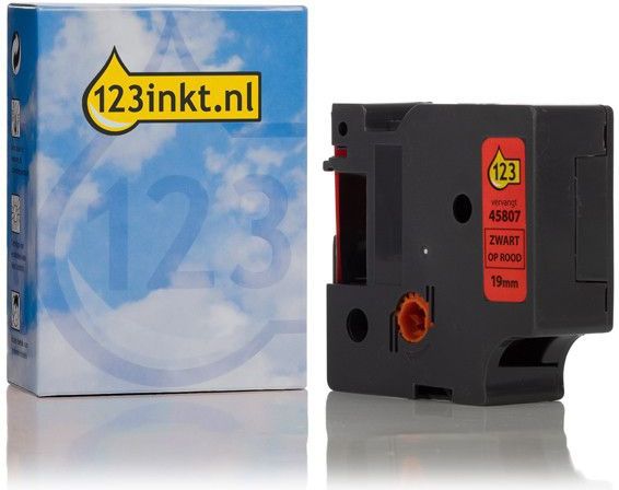 Dymo - S0720870 - Tape - Zwart op Rood - Compatibel met Beletteringsystemen