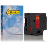 Tape - Zwart Op Rood - Compatibel Met Dymo Beletteringsystemen