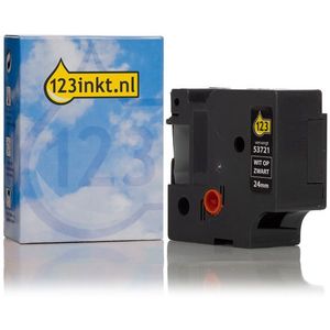 Dymo S0721010 / 53721 tape wit op zwart 24 mm (123inkt huismerk)