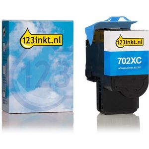 Lexmark 702XC (70C2XC0) toner cyaan extra hoge capaciteit (123inkt huismerk)