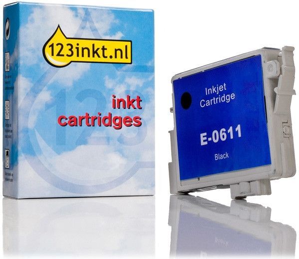 Epson - T0611 Inktcartridge - Zwart - 17 ml - 123inkt Huismerk