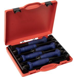 Huvema - Doorslag Parallel Pin 8-Hoek + Beitel Set 28421BP - Set van 5 - Diameter: 3-4-5-6-8mm - Handgereedschap - Gereedschapsset - Gereedschapskoffer