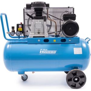 Huvema - V-snaar aangedreven oliegesmeerde luchtcompressor 100 liter - BL 100 air