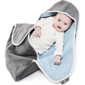 Wallaboo Babydeken Coco - handige wikkeldeken  en wrapper - 100% puur katoen - 70 * 90 cm - Grijs