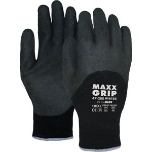 M-Safe Maxx-Grip Winter 47-280 handschoen L/9 M-Safe - Zwart - latex - Gebreid manchet - EN 388:2016