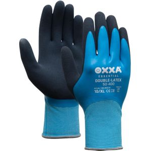 OXXA Double-Latex 50-400 handschoen M/8 Oxxa - Blauw/zwart - Latex/nylon - Gebreid manchet - EN 388:2016