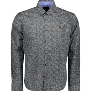 Twinlife - Mini Floral - Overhemd - Lichtgewicht - Zwart - Regular Fit