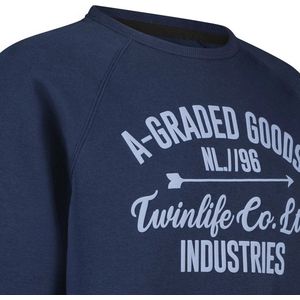 Twinlife - Sweater - Heren - Blauw - Katoen - TW34304