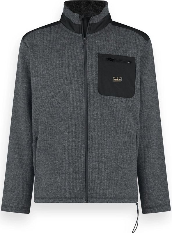 Twinlife - Sweatvest - Heren - DGrijs - Polyester - TW34308