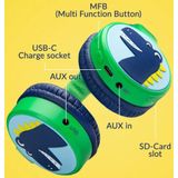 Mobilize - Over Ear Koptelefoon - Groen - Bluetooth 5.3 - Dino Ontwerp