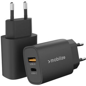 Mobilize 25W Power Delivery / PPS Charge USB-A en USB-C Adapter Zwart