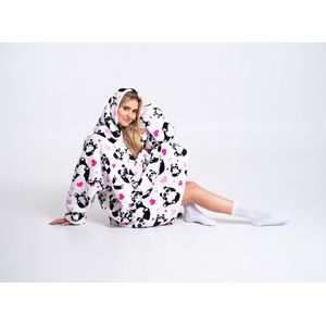 Noxxiez - Hoodie Deken - Panda - Zacht - Sherpa Fleece