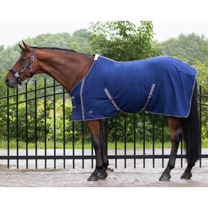 QHP Fleecedeken New Basic met kruissingels - maat 125/165 - blue