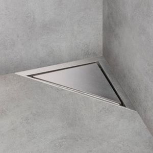 Easy Drain AquaJewels Delta Zero geborsteld 20x20cm met zijuitlaat 50mm waterslot 30/35/50mm RVS AJDE ZM ajde-zm