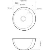 Best Design fontein Round 25cm glanzend wit