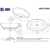 Best Design New Stone vrijstaande bad Just Solid 180x85 cm mat wit