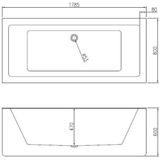 Vrijstaand ligbad best design strack 178x80x60 cm wit