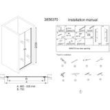 Best design erico pendeldeur met profiel 89-93 cm h=200 cm nano glas 6mm