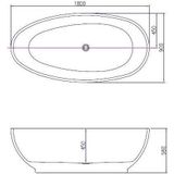 Best Design Vrijstaand bad Bomber 180x90