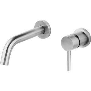 Inbouw Wastafelkraan Best Design Ore Wand Uitloop 13cm RVS