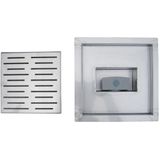 Nice RVS doucheput N Square inclusief flens 20x20x7cm