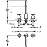 Best Design Wastafelkraan New Jax 3-gats Staand Inbouw