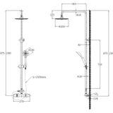 Best Design Regendouche-opbouwset Best-Design ""Munchen"" RVS-304 ""Ore"" thermostatische