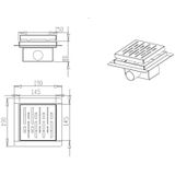 Doucheput Best Design N-square met Flens 15x15x7.7 cm Rvs