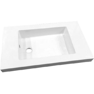 Best Design Slim wastafel zonder kraangat 60cm glans wit