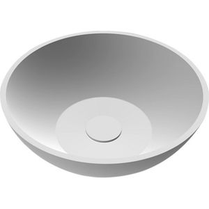 Waskom Rondy Opbouw Mat Wit 38 Cm Solid Surface