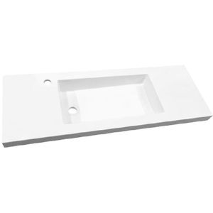 Wastafel best design slim 120x35x5 cm hoogglans wit (met 1 kraangat)