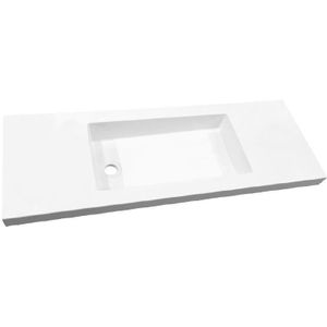 Best Design Slim wastafel zonder kraangat 120cm glans wit