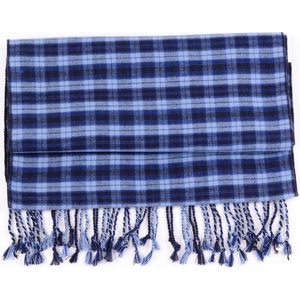 Heren sjaal - Blauwe sjaal - Luxe sjaal voor binnen en buiten