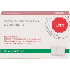 Linn Maagtabletten Pepermunt 48 tabletten