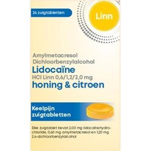 Linn Amylmetacresol lidocaine honing citroen  24 Zuigtabletten