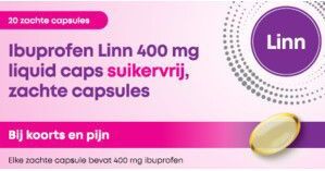 Ibuprofen - Liquid Capsules - 400mg - Suikervrij - 20 Stuks