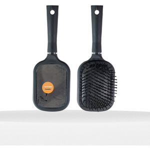 Haarborstel Groot met Spiegel - Zwart