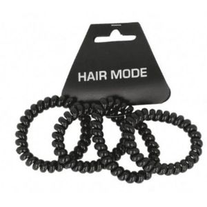 Hair mode haarelastiek kabel groot zwart  4ST