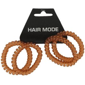 Hair mode haarelastiek kabel groot bruin  4ST