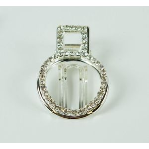 Duckklem rond zilverkleurig strass