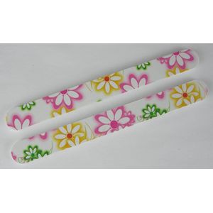 Nagelvijlen verpakt per 2 stuks bloem wit