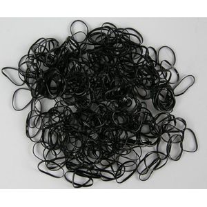Haarelastiekjes Rasta elastiekjes Zwart ca 1100 stuks - Met gratis opbergtasje